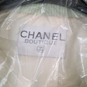 Chanel skirt suit pastel green